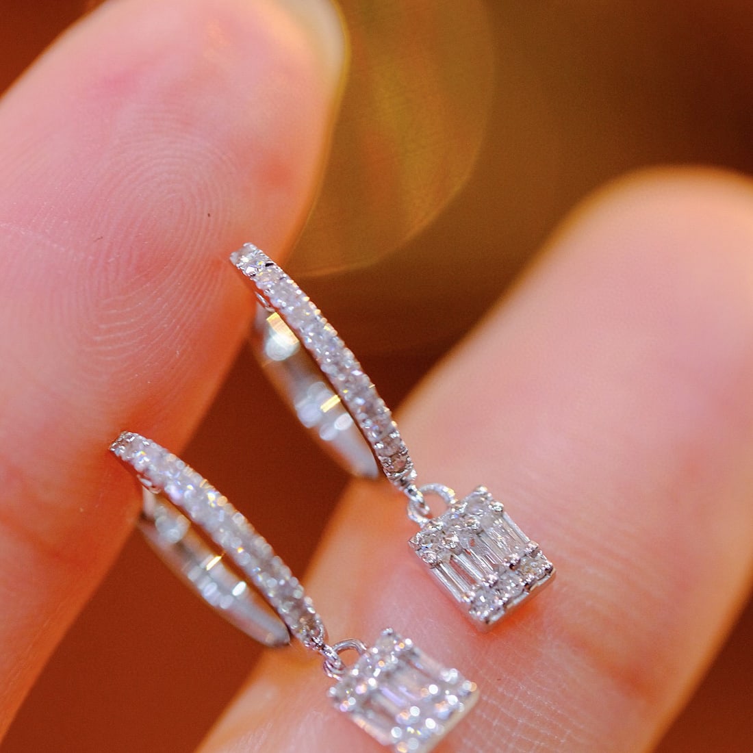 14k Gold 0.24 Ct Natural H Diamond Earrings - 2
