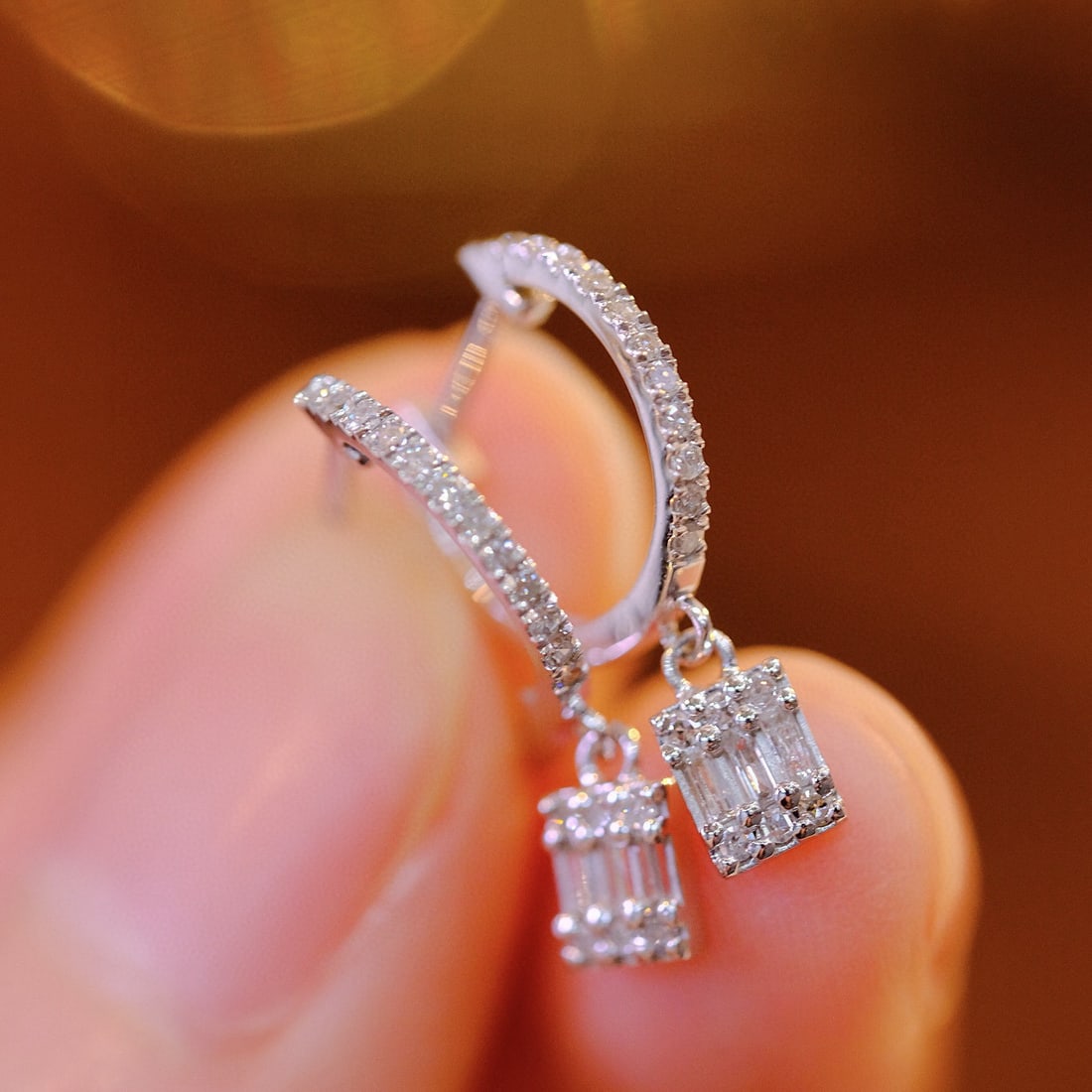 14k Gold 0.24 Ct Natural H Diamond Earrings - 3
