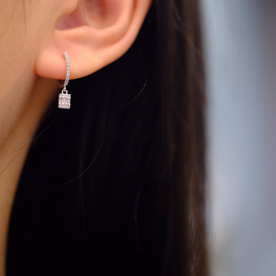 14k Gold 0.24 Ct Natural H Diamond Earrings - 4