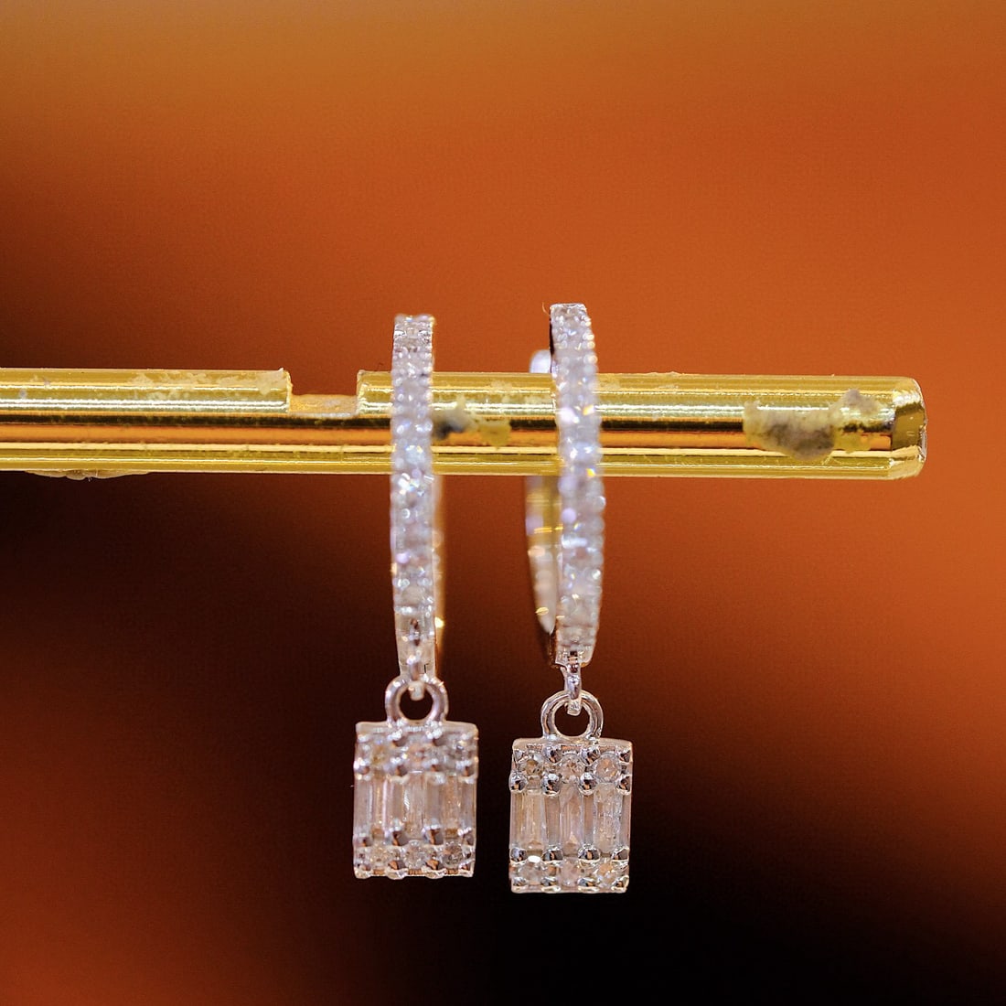 14k Gold 0.24 Ct Natural H Diamond Earrings - 5