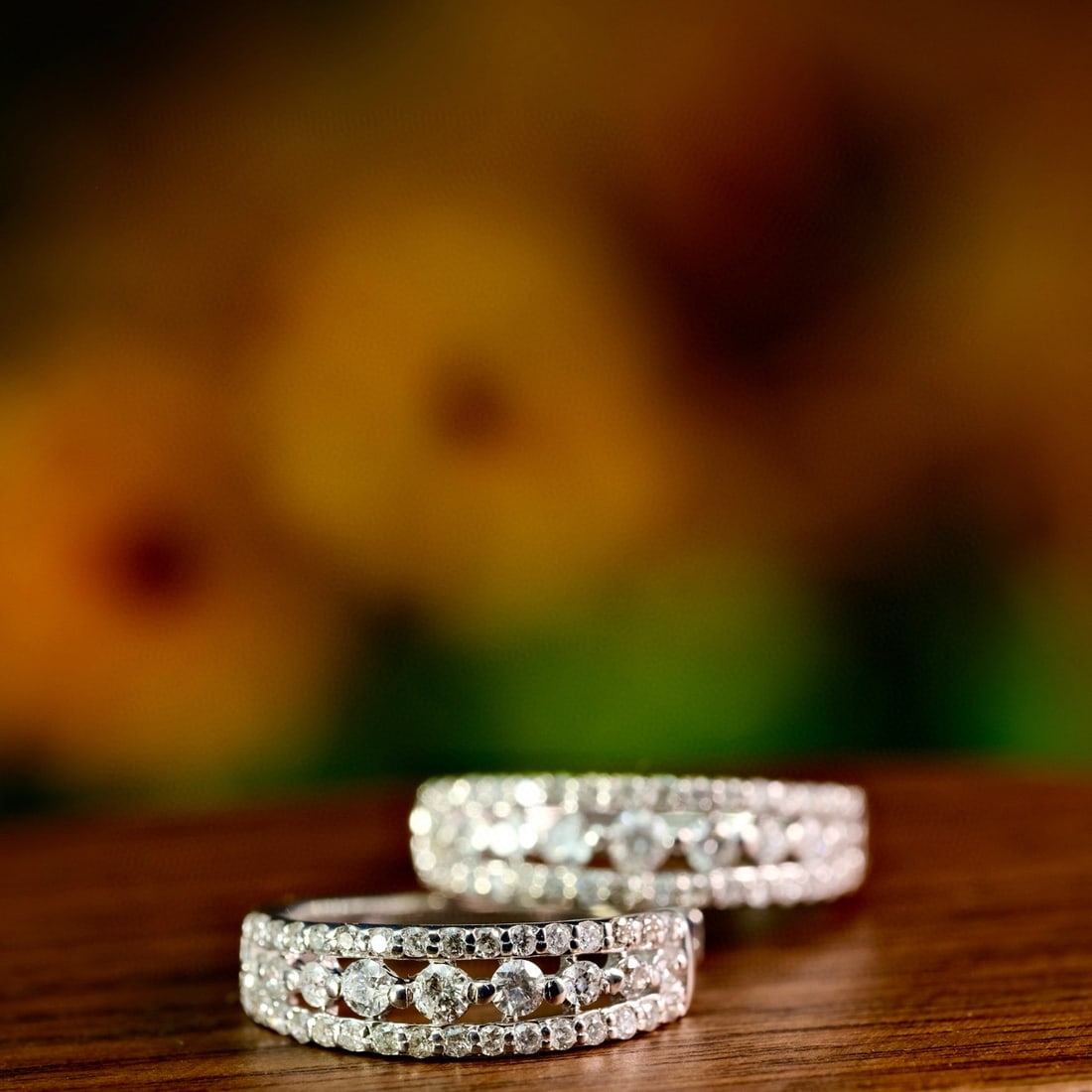 14k Gold 1.12 Ct Natural H Diamond Earrings - 2