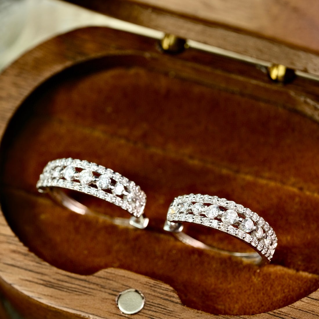 14k Gold 1.12 Ct Natural H Diamond Earrings - 4