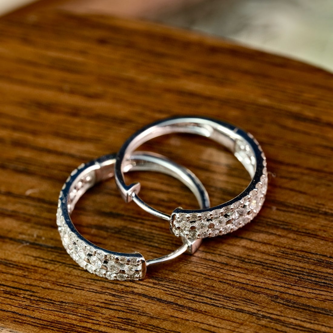 14k Gold 1.12 Ct Natural H Diamond Earrings - 5