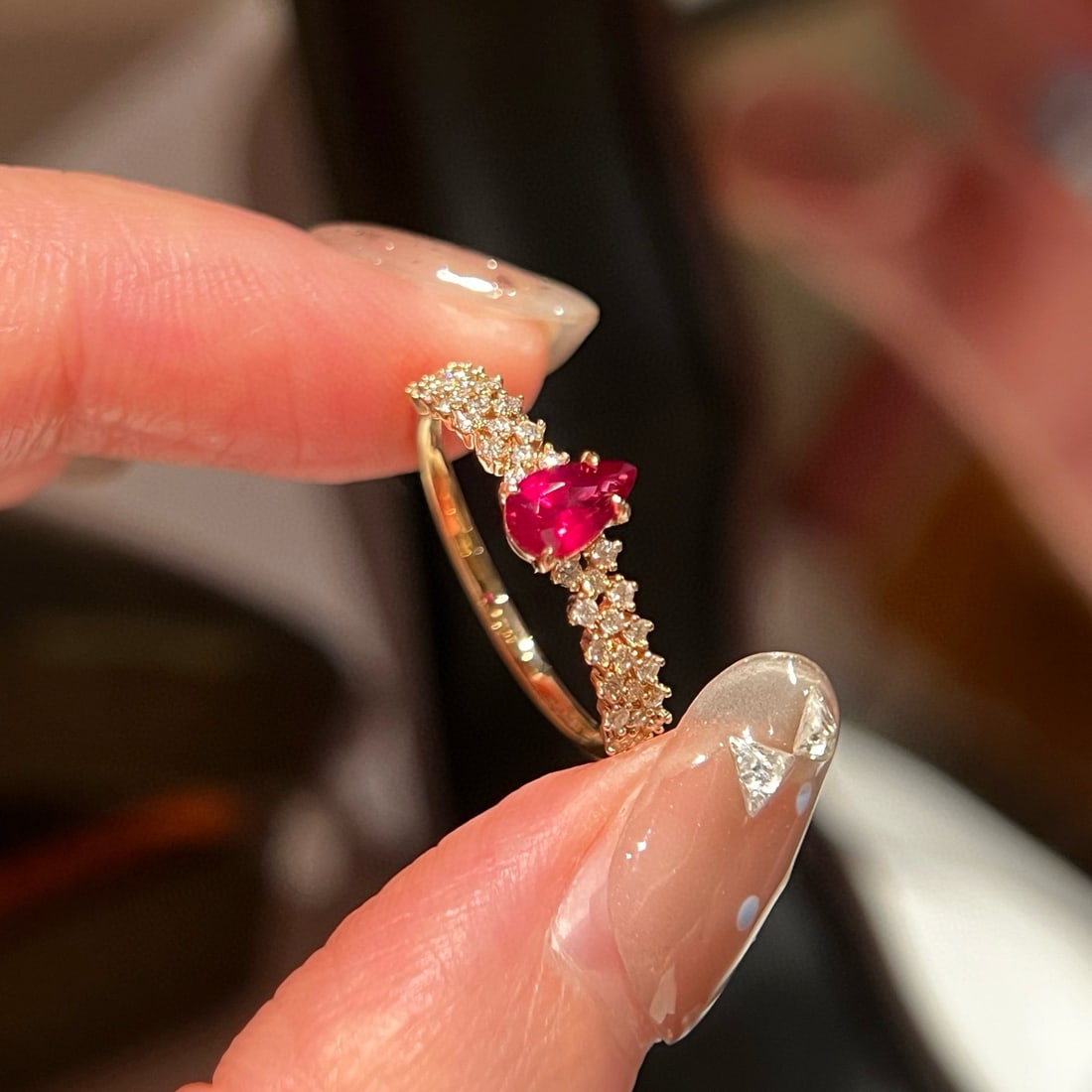 14k Gold 0.64 Ctw Natural Ruby & Lab Grown Diamond Ring - 2