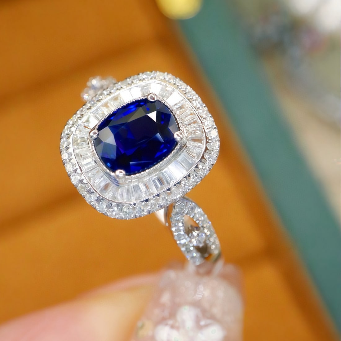 14k Gold 1.53 Ctw Natural Sapphire & Diamond Ring - 2