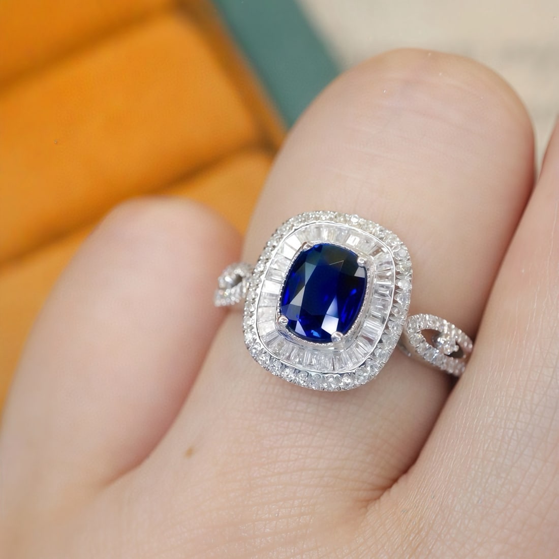 14k Gold 1.53 Ctw Natural Sapphire & Diamond Ring - 5