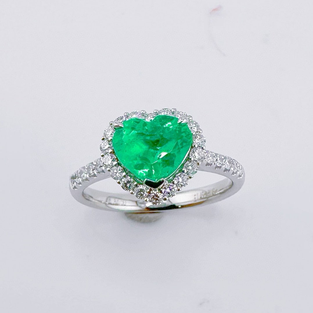 14k Gold 1.91 Ctw Natural Emerald & Diamond Ring - 3
