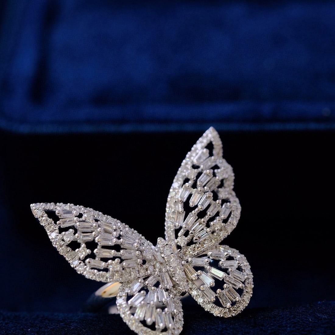 14k Gold 1.2 Ct Natural H Diamond & Butterfly Ring - 2
