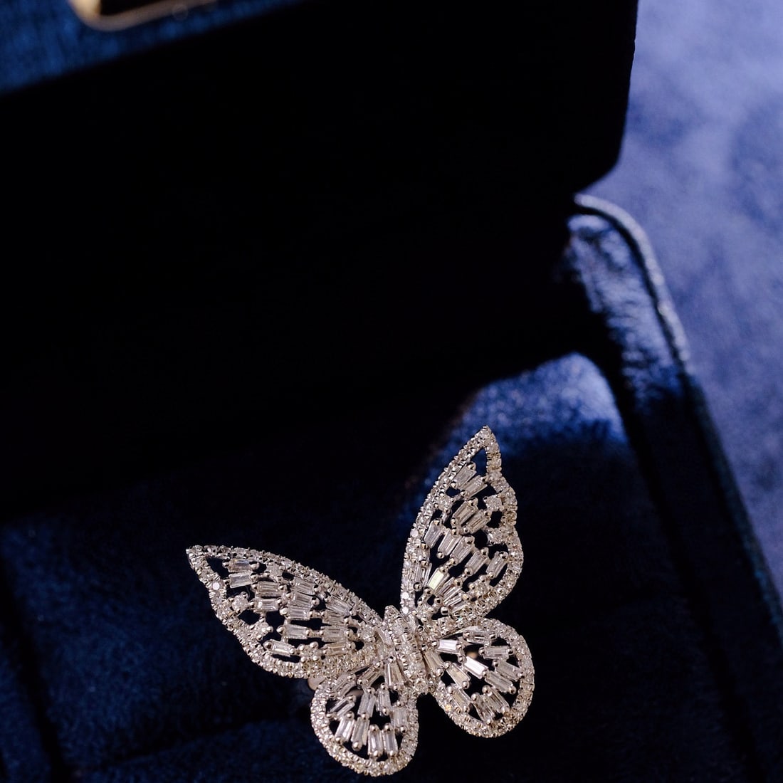 14k Gold 1.2 Ct Natural H Diamond & Butterfly Ring - 3