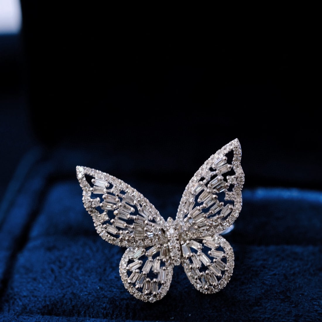 14k Gold 1.2 Ct Natural H Diamond & Butterfly Ring - 5