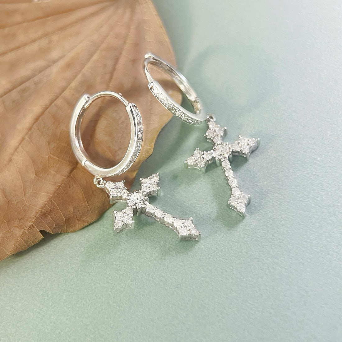 14k Gold 0.36 Ct Natural H Diamond Earrings - 3