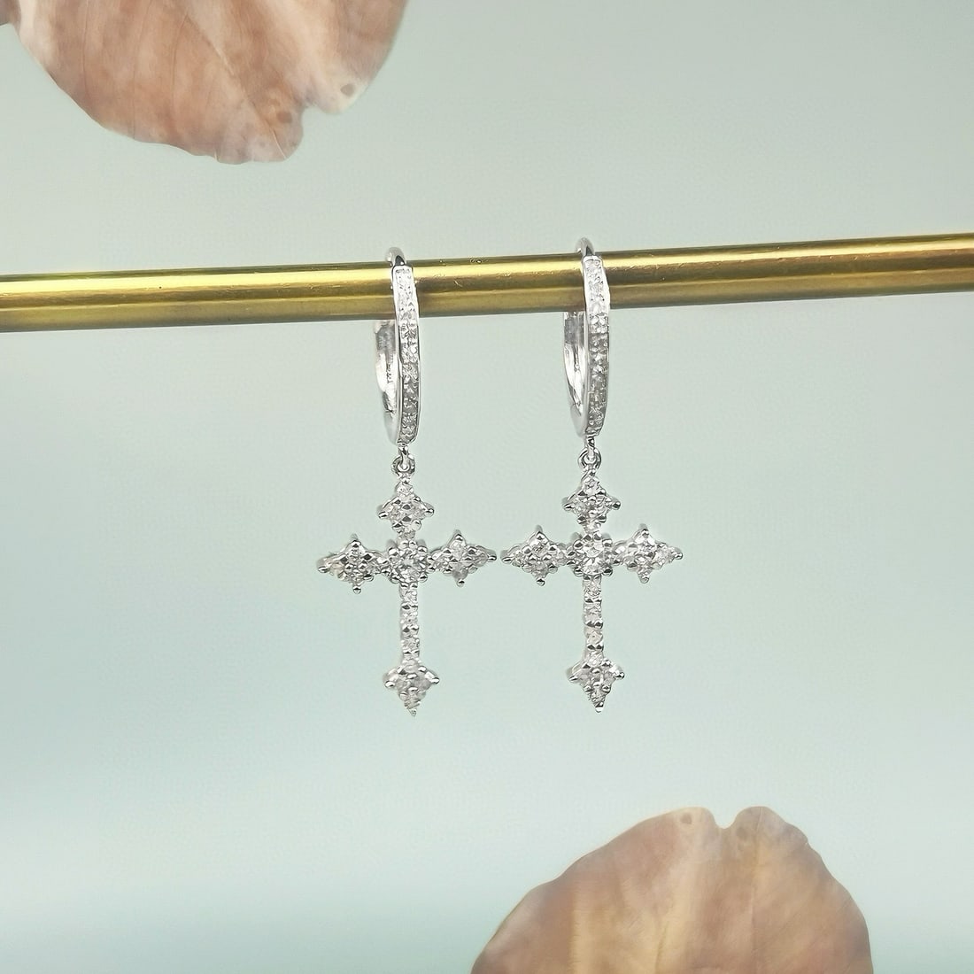 14k Gold 0.36 Ct Natural H Diamond Earrings - 6