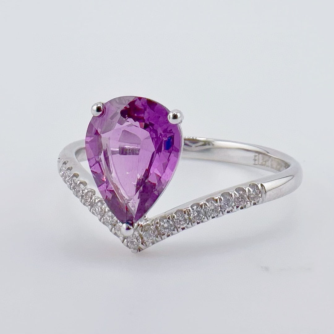 14k Gold 1.47 Ctw Natural Sapphire & Diamond Ring - 2