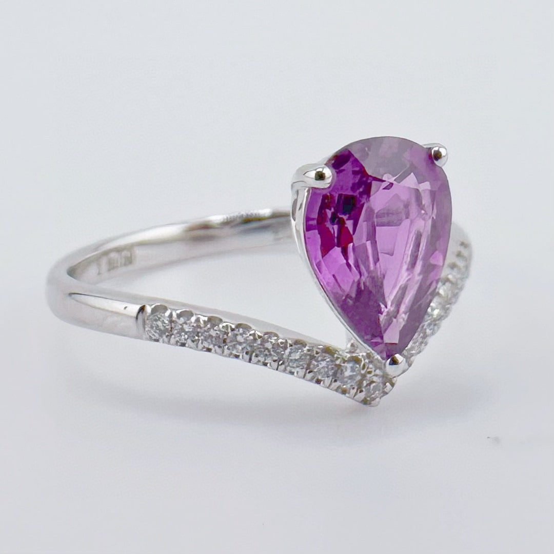 14k Gold 1.47 Ctw Natural Sapphire & Diamond Ring - 3