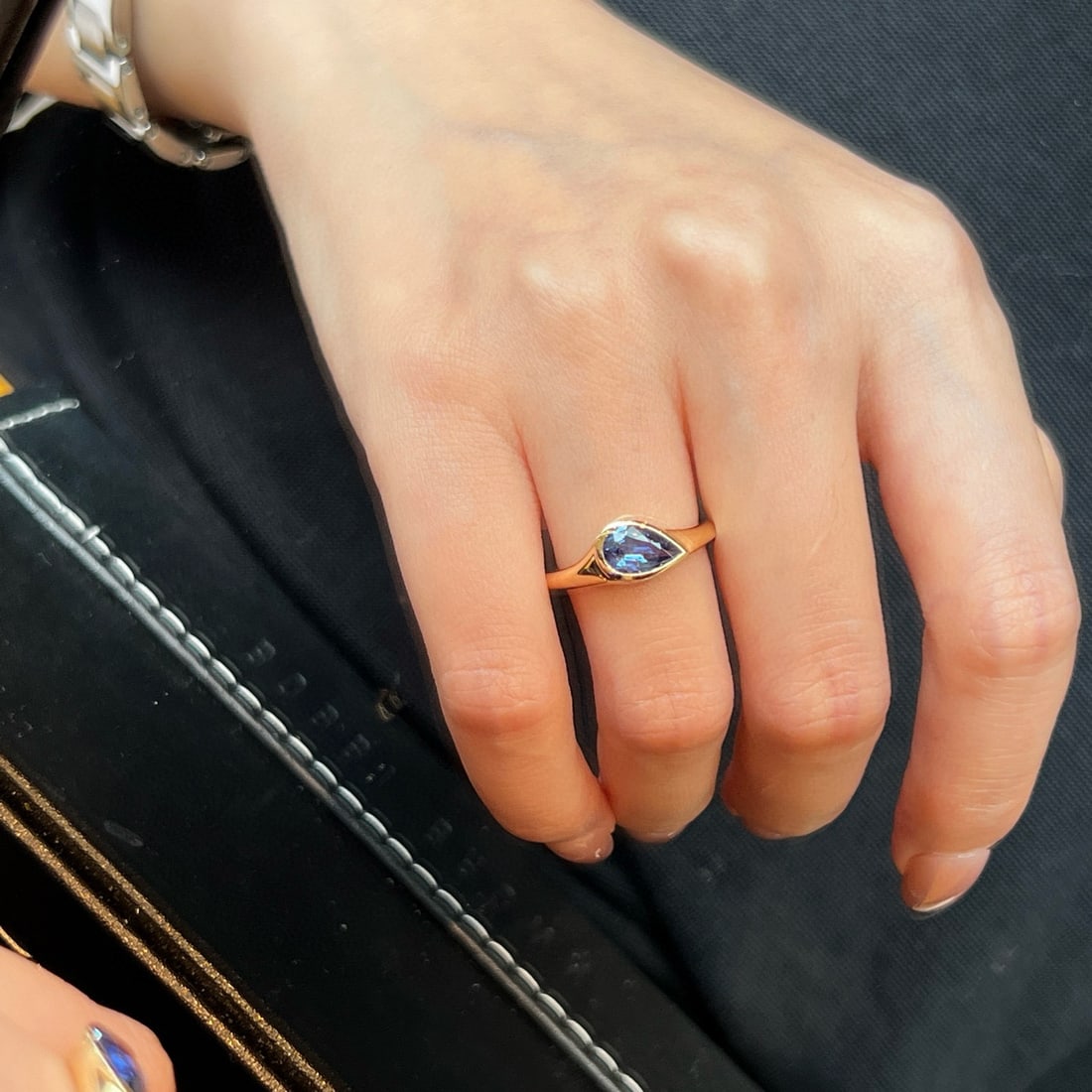 14k Gold 1.06 Ct Natural Sapphire Ring - 4