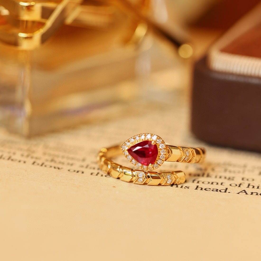 14k Gold 0.87 Ctw Natural Ruby & Diamond Ring - 7