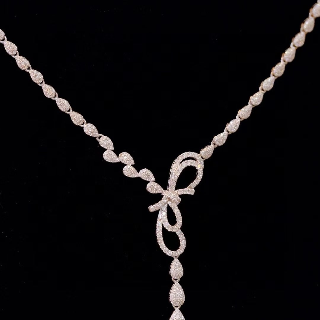 14k Gold 1.46 Ct Natural H Diamond Necklace - 2
