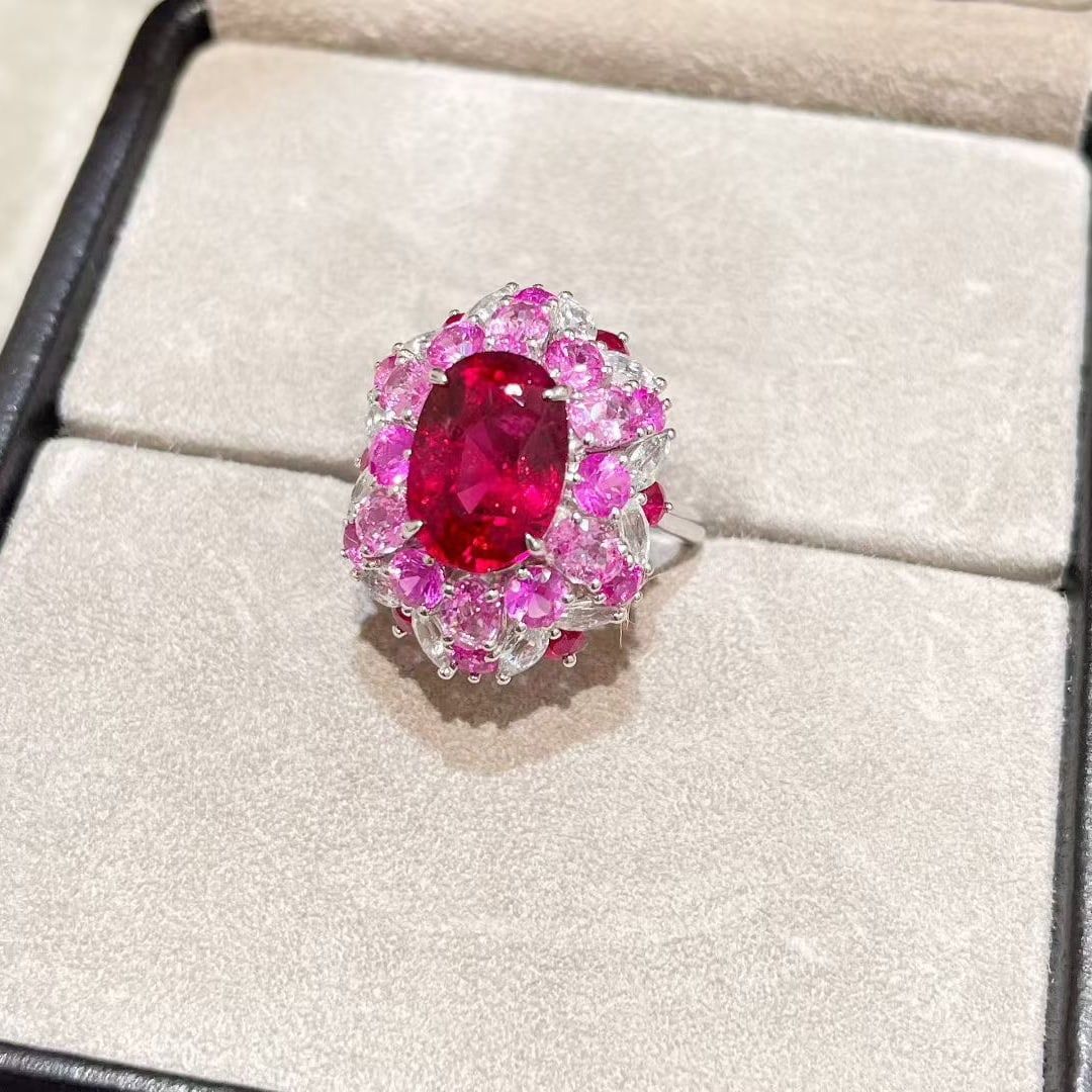14k Gold 8.47 Ctw Natural Tourmaline & Sapphire Ring - 4