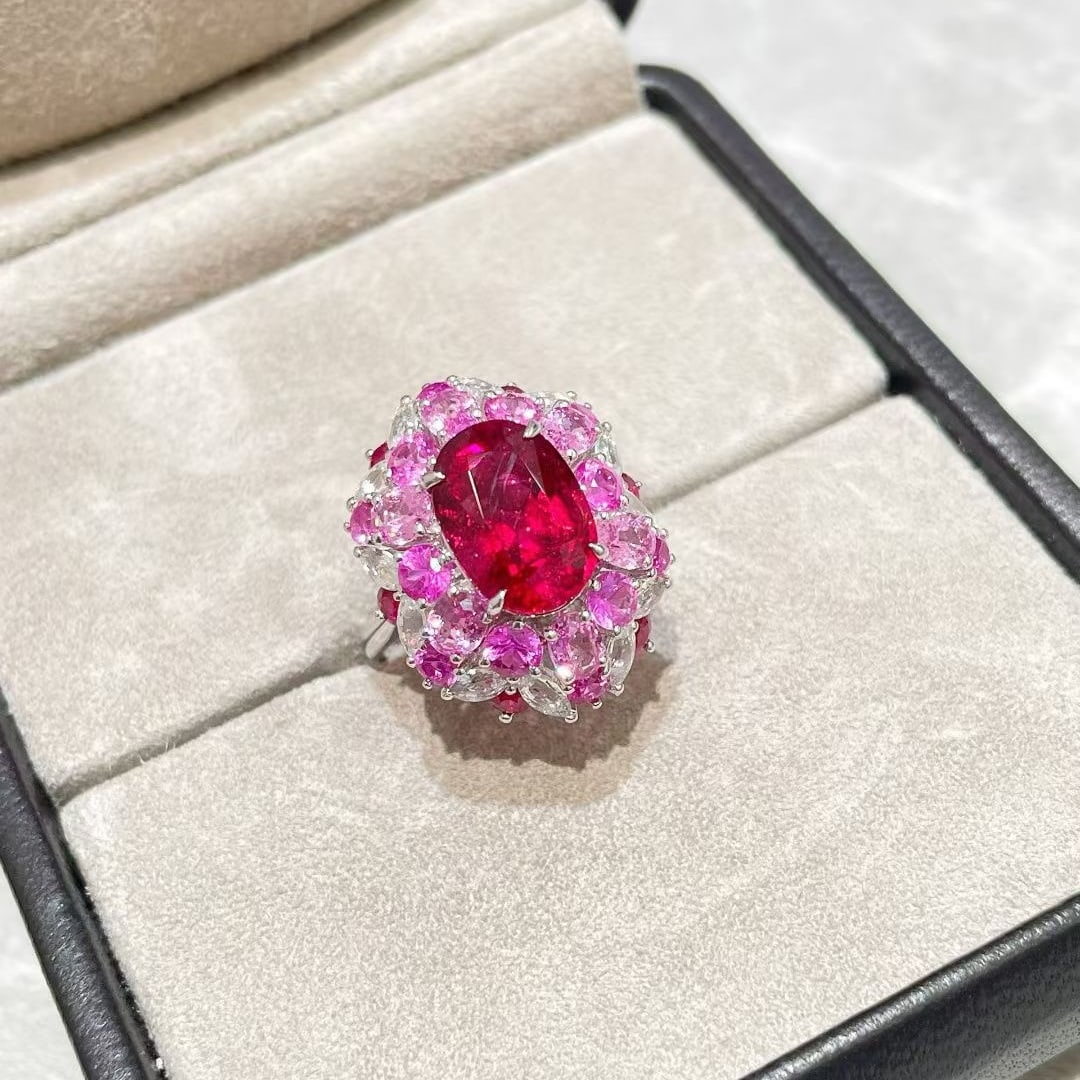 14k Gold 8.47 Ctw Natural Tourmaline & Sapphire Ring - 5