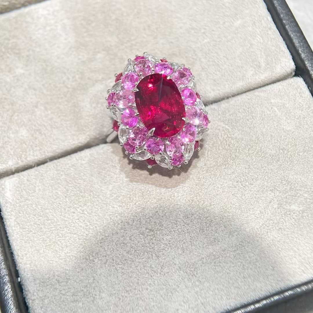 14k Gold 8.47 Ctw Natural Tourmaline & Sapphire Ring - 6
