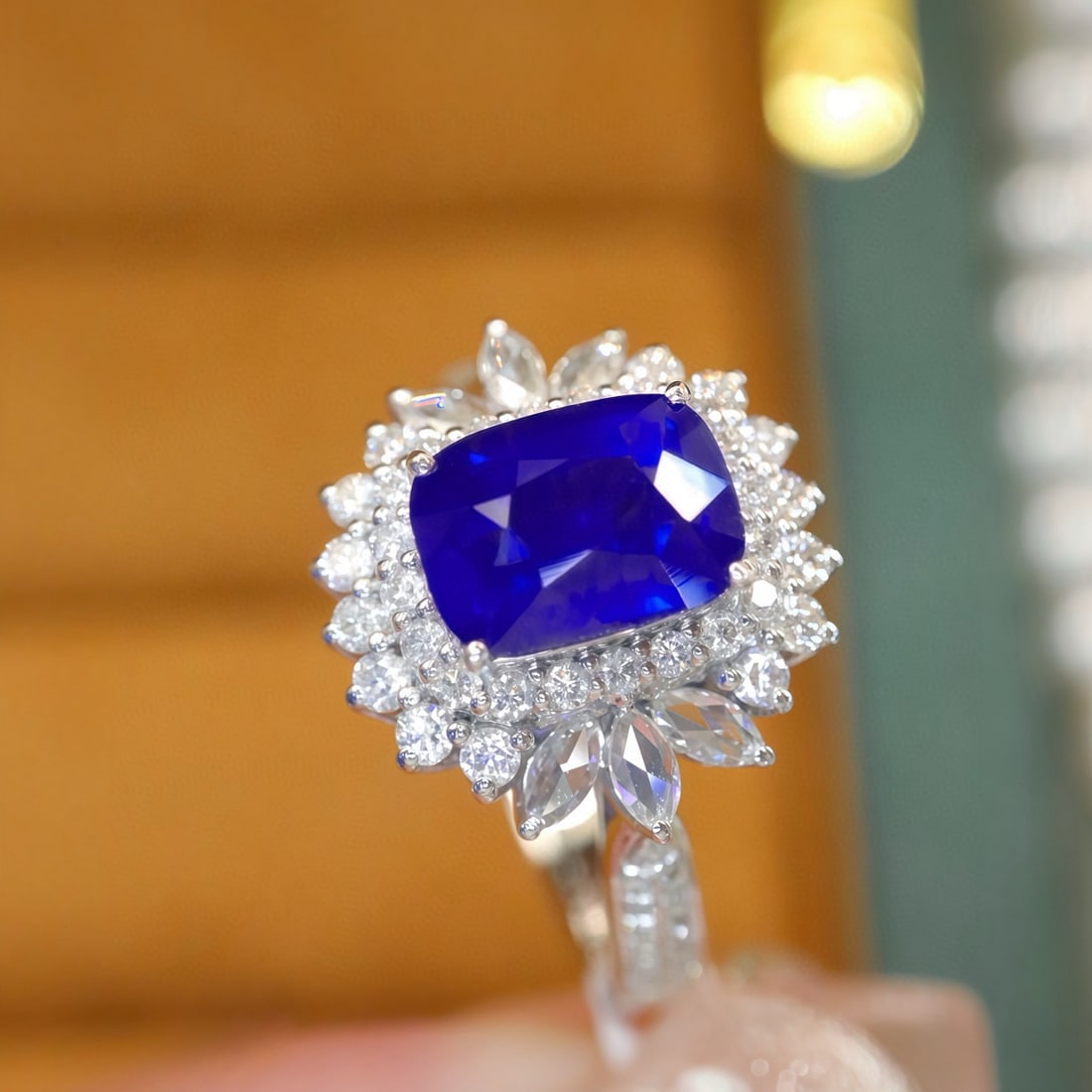 14k Gold 2.56 Ctw Natural Sapphire & Diamond Ring - 2
