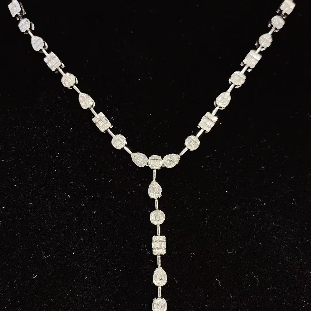 14k Gold 1 Ct Natural H Diamond Necklace - 5