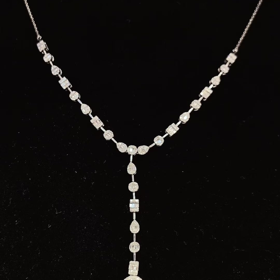 14k Gold 1 Ct Natural H Diamond Necklace - 6