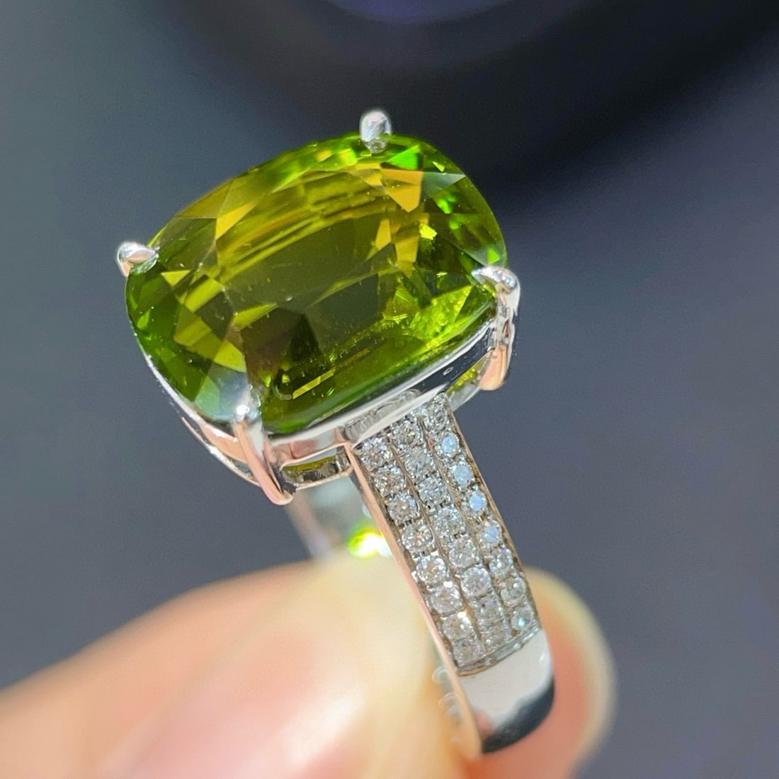 14k Gold 6.80 Ctw Natural Tourmaline & Diamond Ring - 4