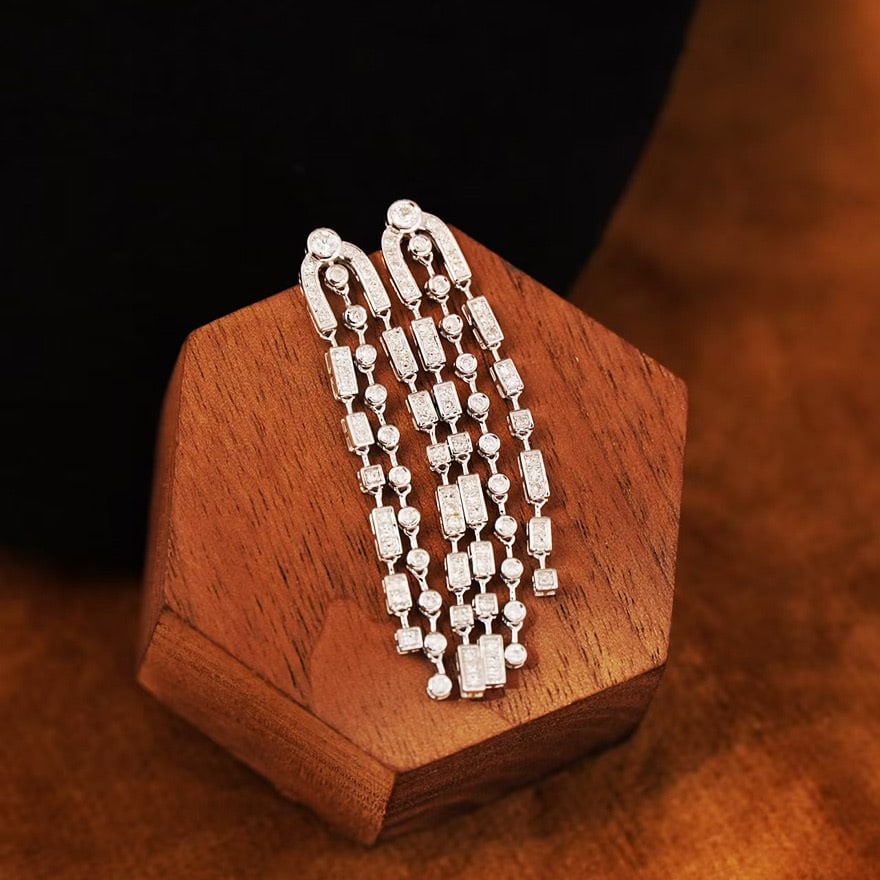 14k Gold 0.62 Ct Natural H Diamond Earrings - 3