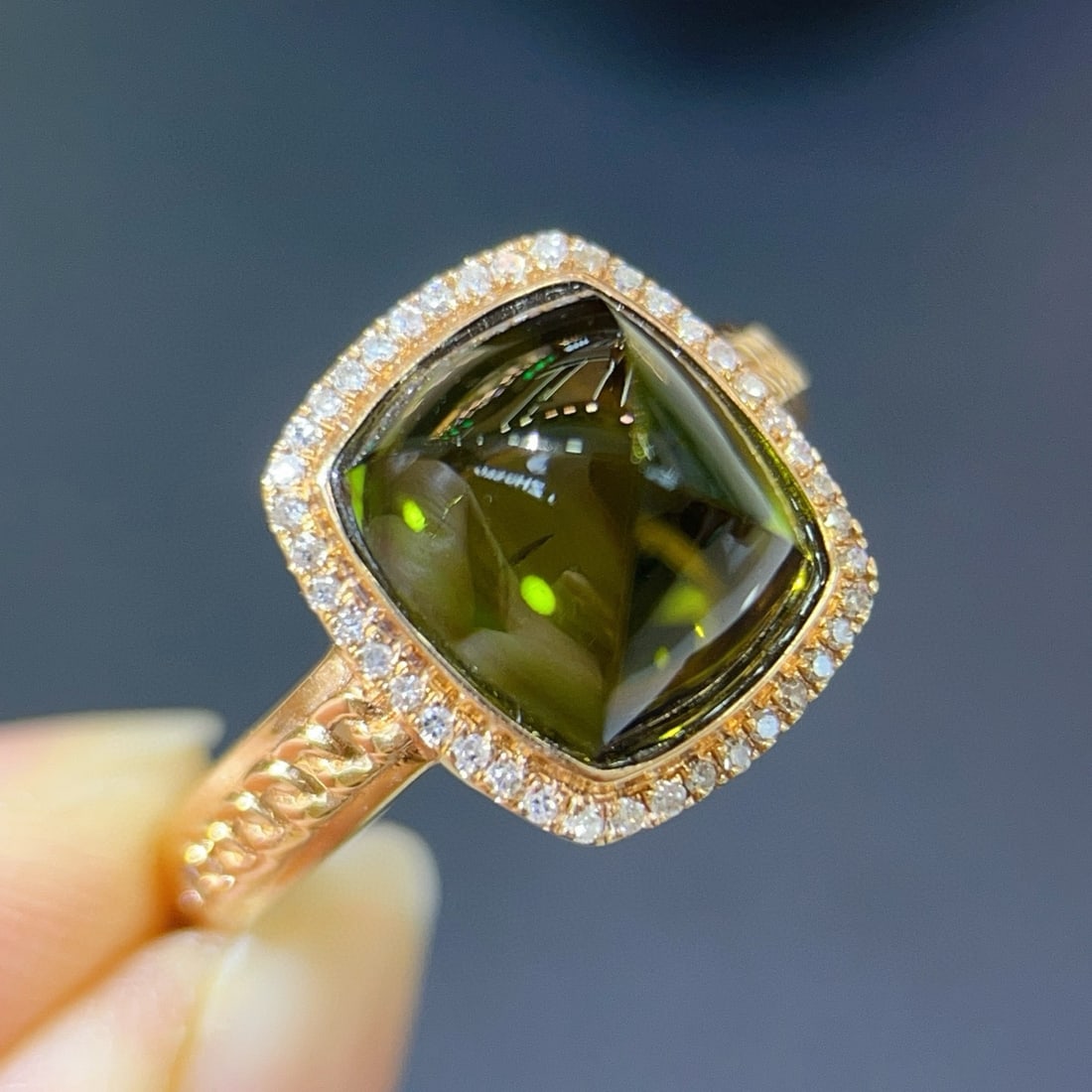 14k Gold 5.71 Ctw Natural Tourmaline & Diamond Ring - 2