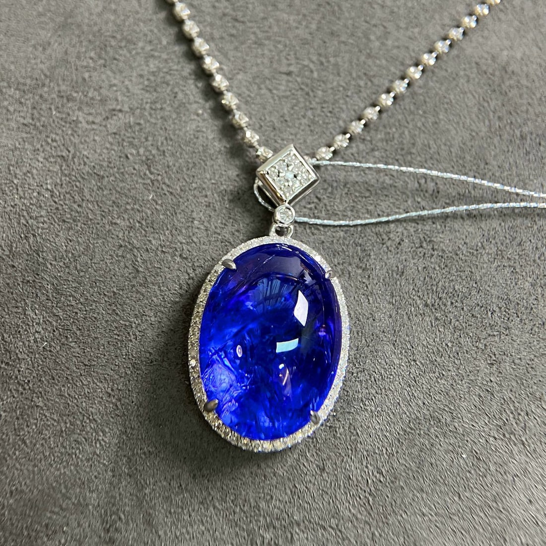 14k Gold 17.47 Ctw Natural Tanzanite & Diamond Pendant( Without Chain ) - 6