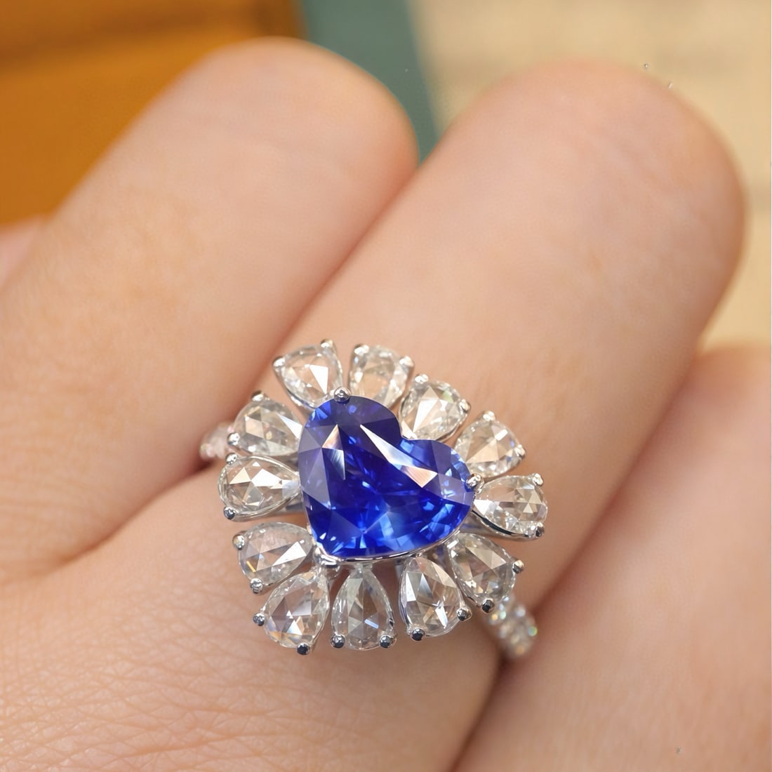 14k Gold 2.34 Ctw Natural Sapphire & Diamond Ring - 5