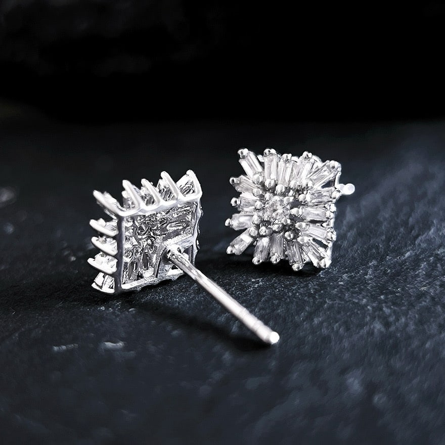 14k Gold 0.38 Ct Natural H Diamond Earrings - 2