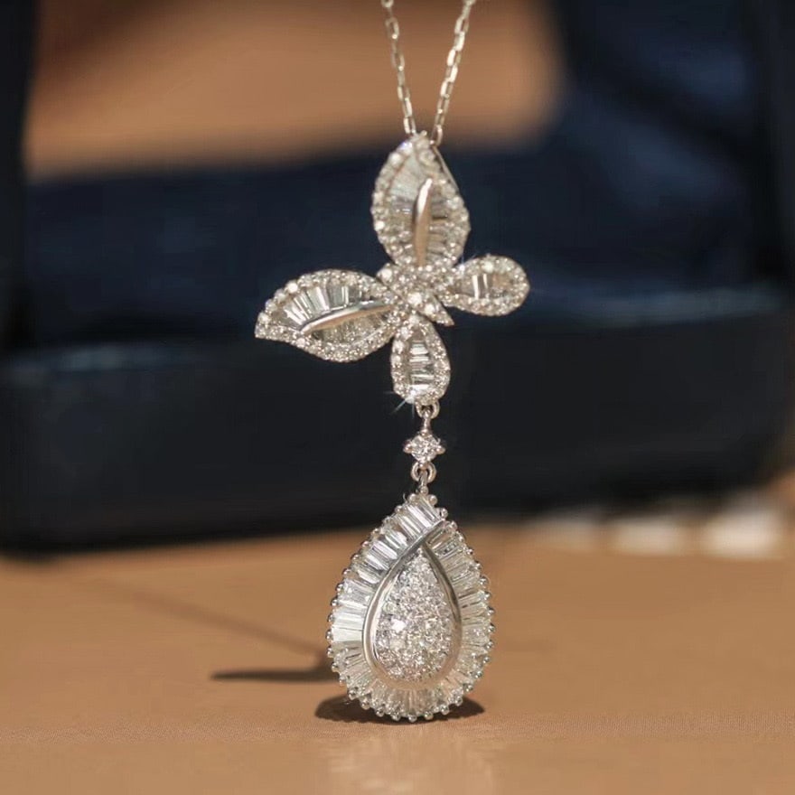 14k Gold 1.2 Ct Natural H Diamond Pendant( Without Chain ) - 2