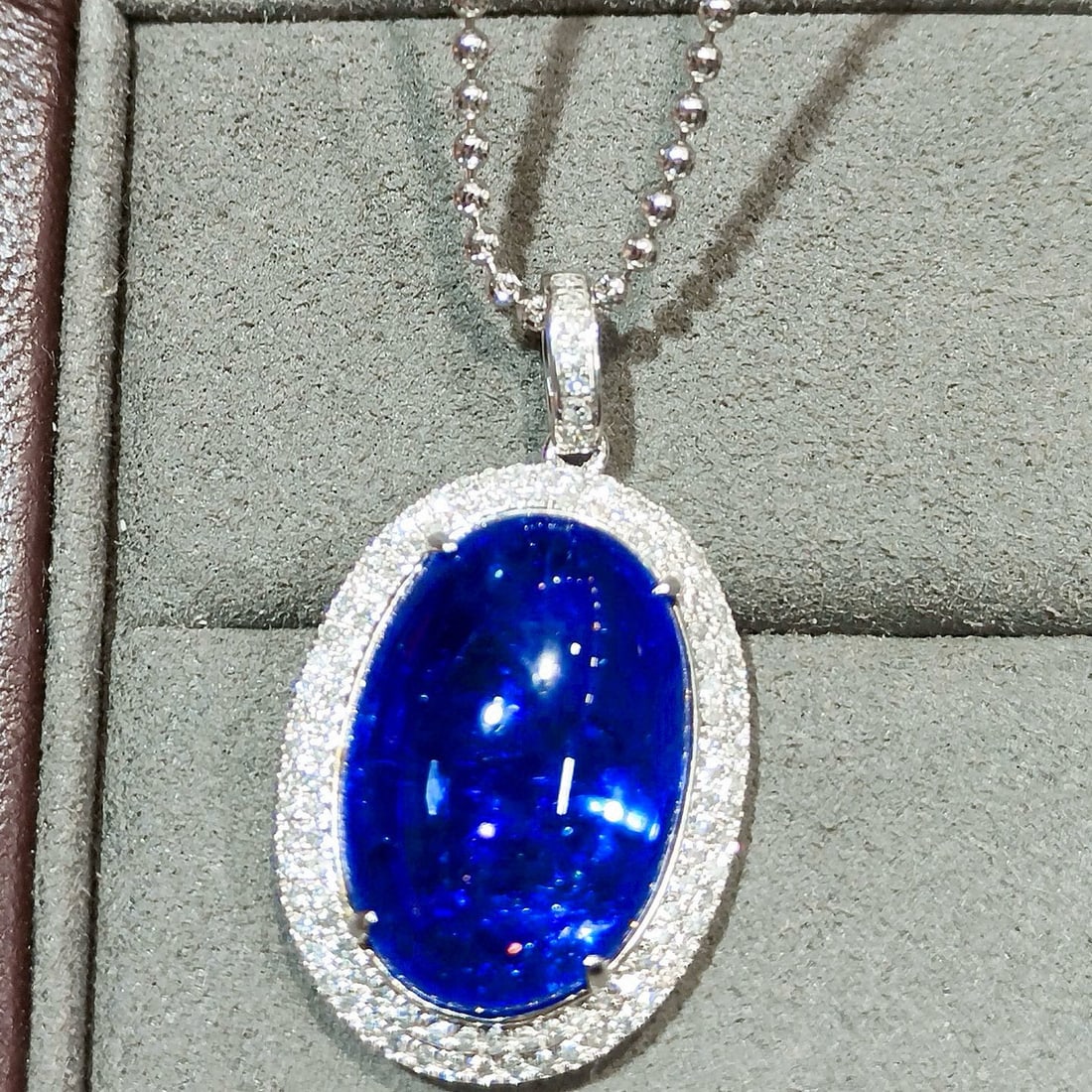 14k Gold 19.15 Ctw Natural Tanzanite & Diamond Pendant( Without Chain ) - 4