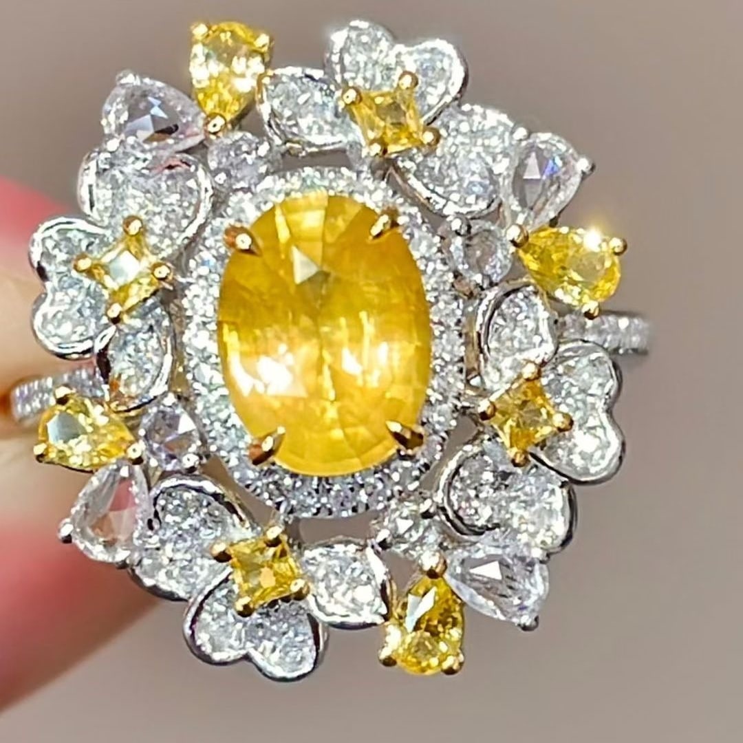 14k Gold 1.6 Ctw Natural Sapphire & Diamond Ring - 3