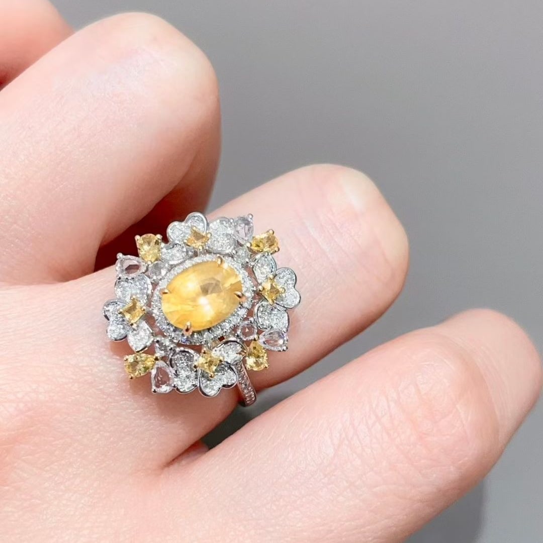 14k Gold 1.6 Ctw Natural Sapphire & Diamond Ring - 5