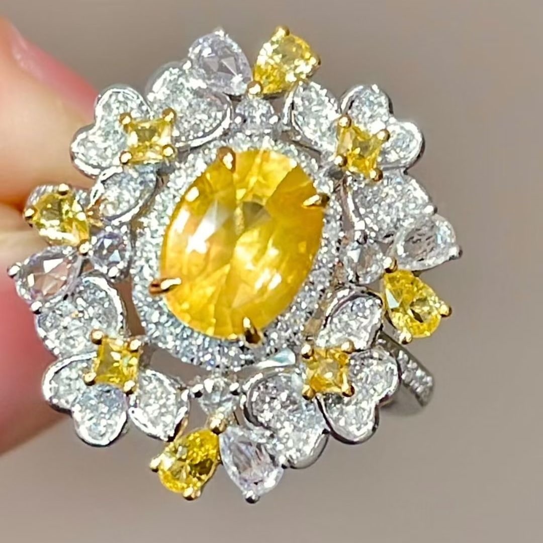 14k Gold 1.6 Ctw Natural Sapphire & Diamond Ring - 6