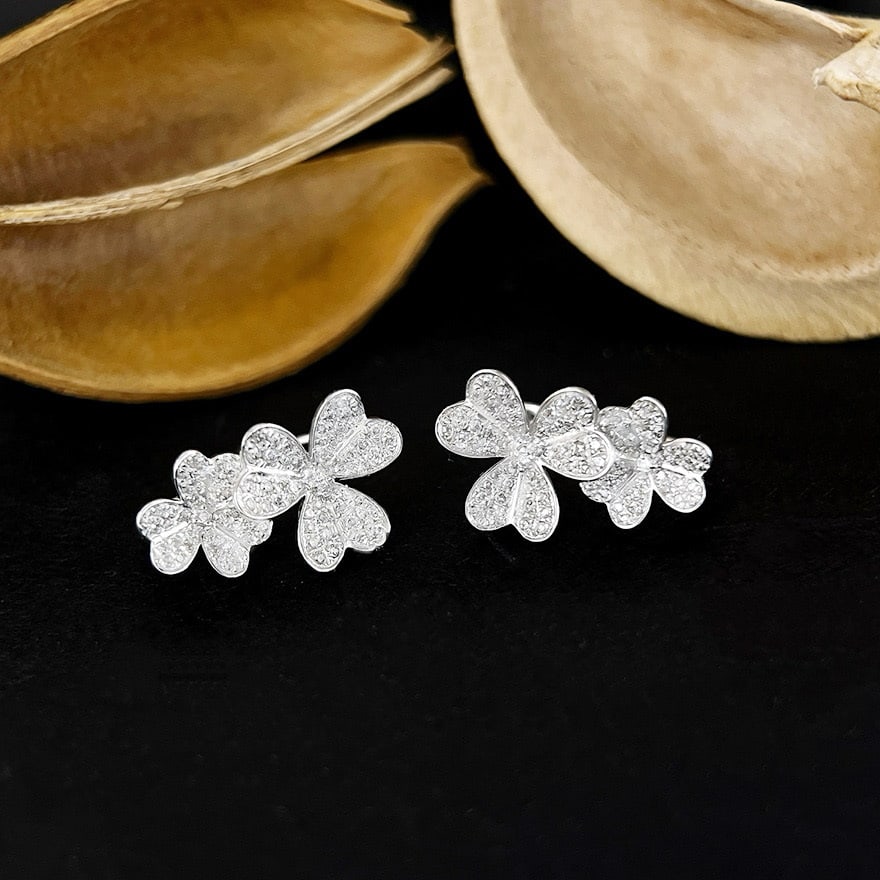 14k Gold 0.4 Ct Natural H Diamond Earrings - 4