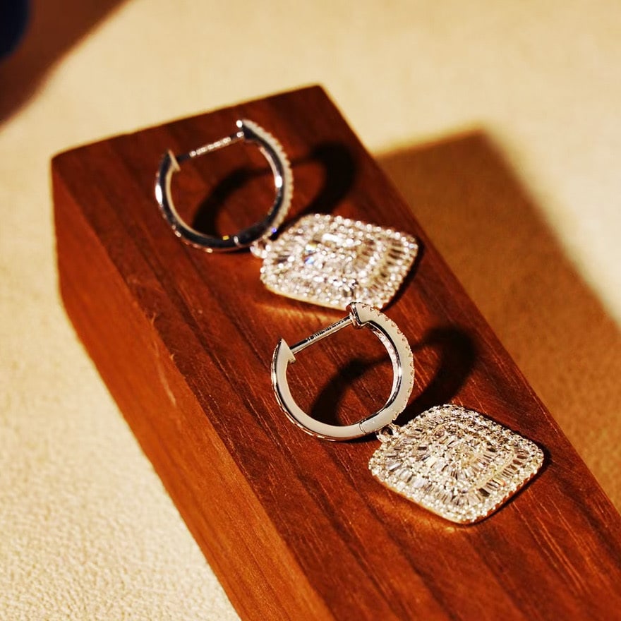 14k Gold 1.3 Ct Natural H Diamond Earrings - 2