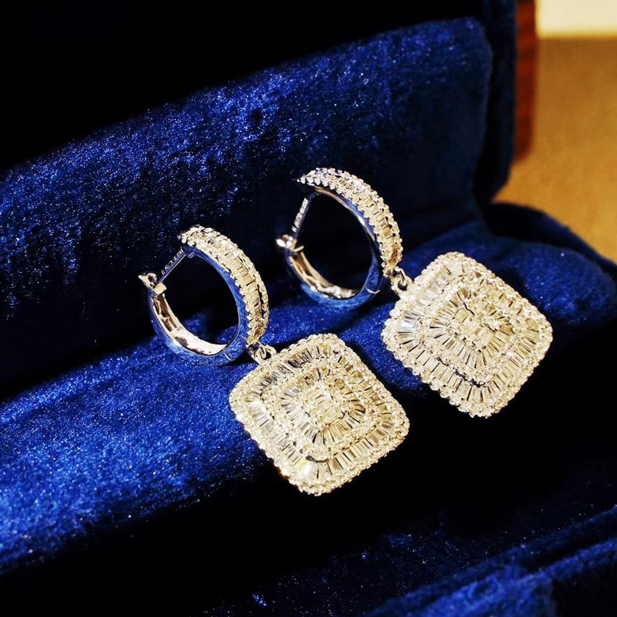 14k Gold 1.3 Ct Natural H Diamond Earrings - 5