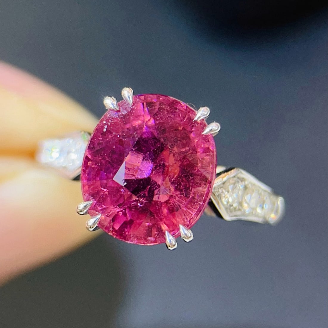 14k Gold 5.44 Ctw Natural Tourmaline & Diamond Ring - 3