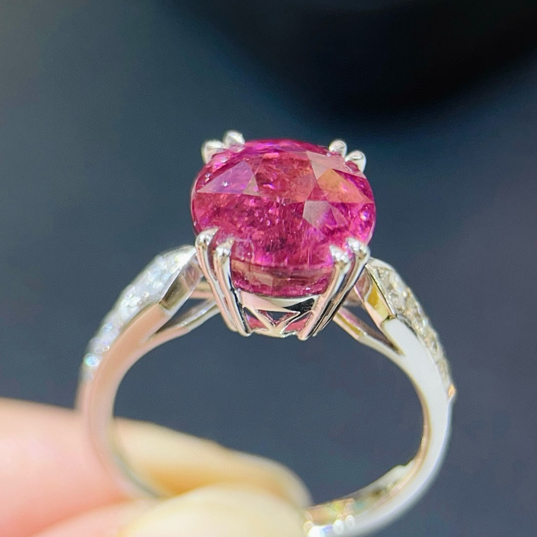 14k Gold 5.44 Ctw Natural Tourmaline & Diamond Ring - 5