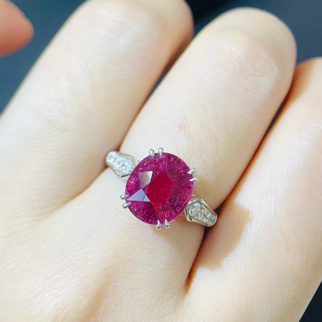14k Gold 5.44 Ctw Natural Tourmaline & Diamond Ring - 6
