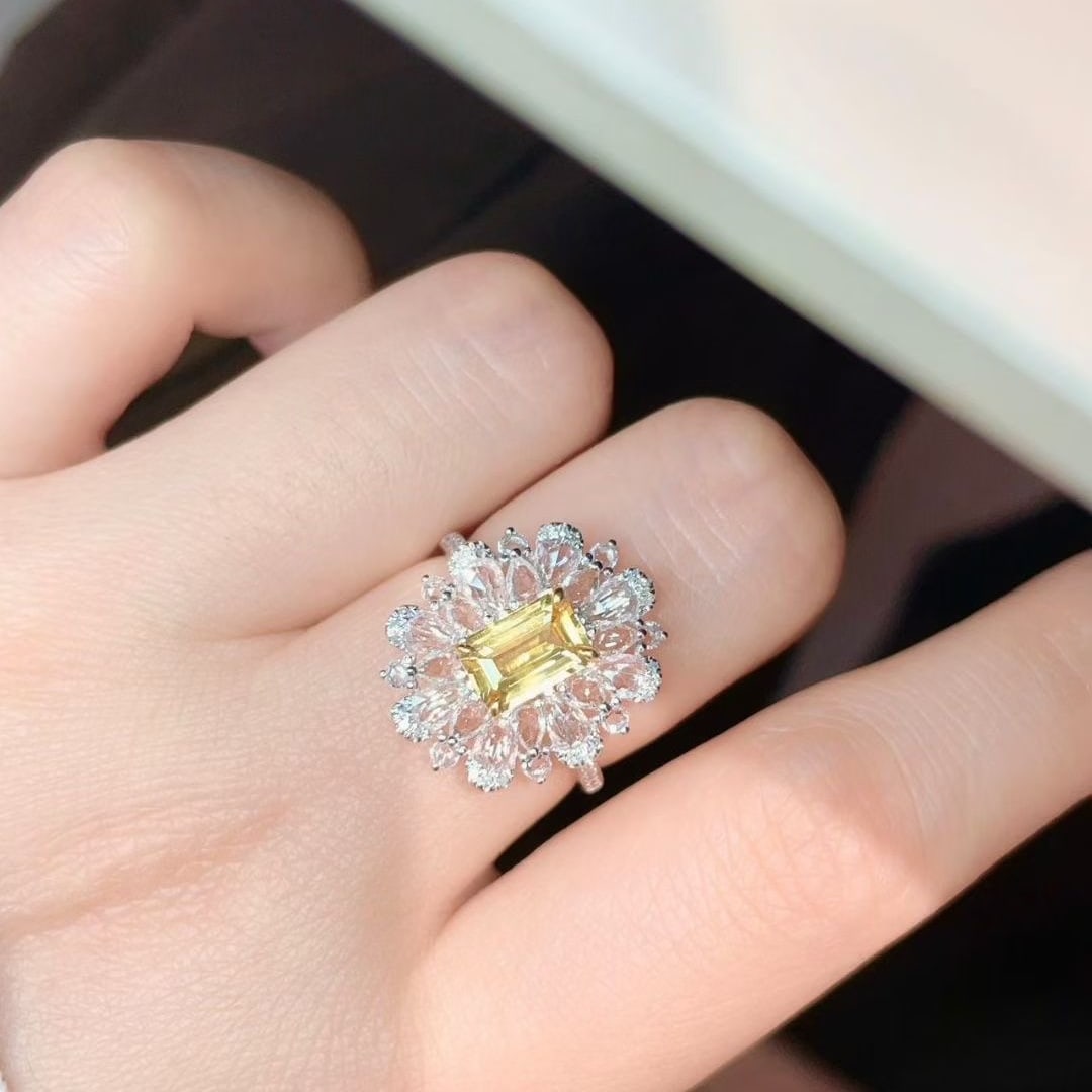 14k Gold 1 Ct Natural Sapphire & Diamond & Sapphire Ring - 3