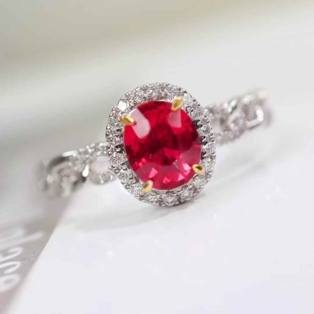 14k Gold 0.93 Ctw Natural Ruby & Diamond Ring - 3