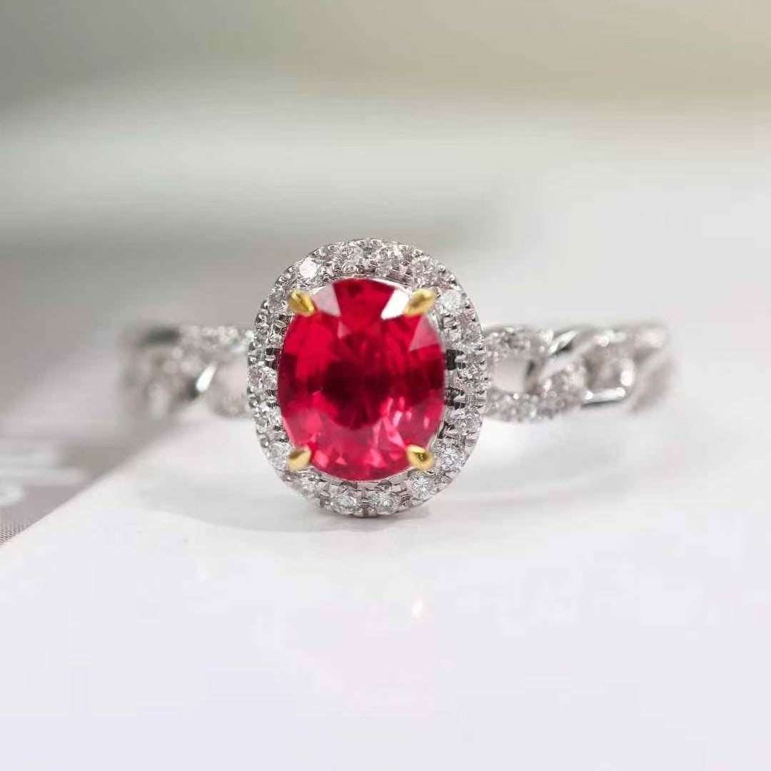 14k Gold 0.93 Ctw Natural Ruby & Diamond Ring - 4