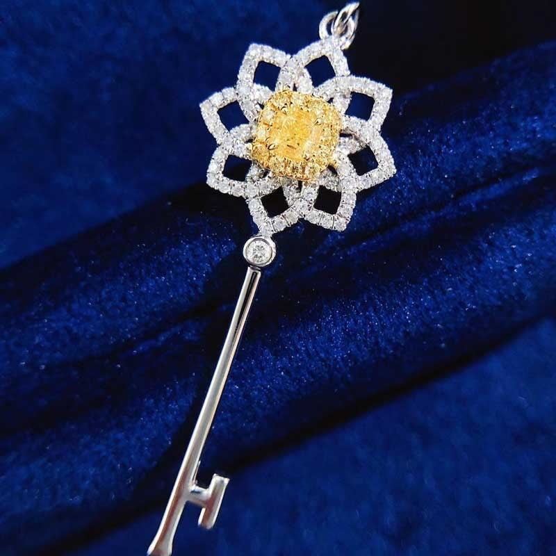14k Gold 0.5 Ct Natural Color Diamond Pendant( Without Chain ) - 2