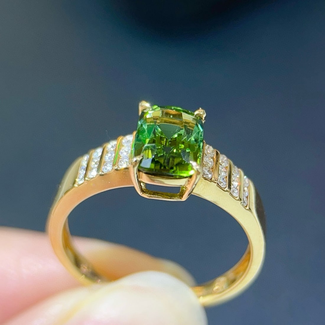 14k Gold 1.74 Ctw Natural Tourmaline & Diamond Ring - 5