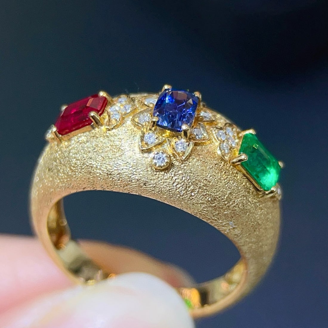 14k Gold 1.21 Ctw Natural Coloured Gemstone & Diamond Ring - 5